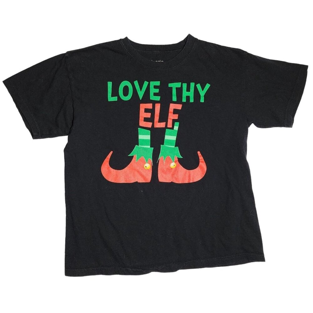 Kid's Classic Teaze Christmas Holiday Love Thy Elf T-shirt Top XL 100% Cotton